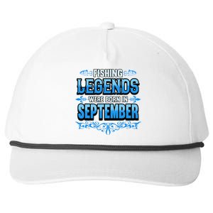 Fishing Legends Were Born In September Birthday Fisherman Snapback Five-Panel Rope Hat