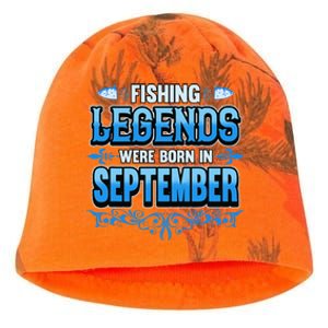 Fishing Legends Were Born In September Birthday Fisherman Kati - Camo Knit Beanie