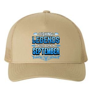 Fishing Legends Were Born In September Birthday Fisherman Yupoong Adult 5-Panel Trucker Hat