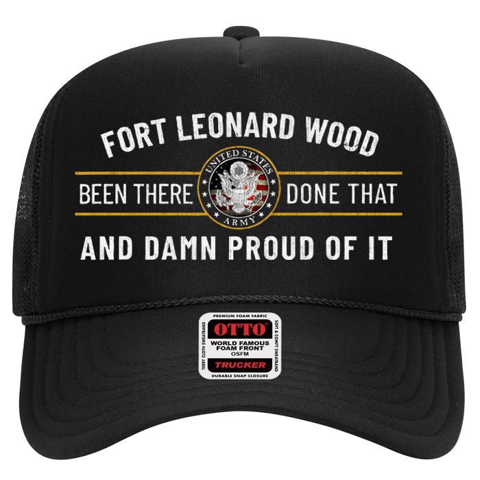 Fort Leonard Wood Missouri Basic Training Alumni High Crown Mesh Back Trucker Hat