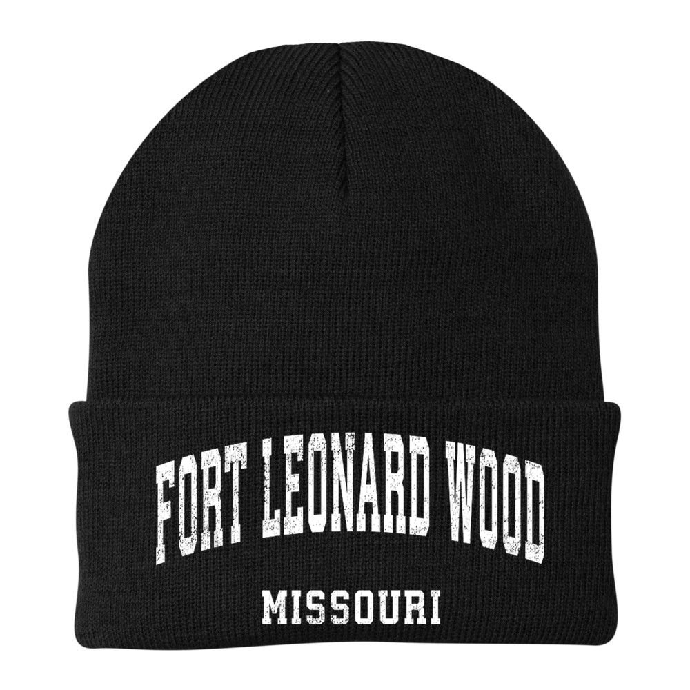 Fort Leonard Wood Missouri Mo Vintage Athletic Sports Design Beanie