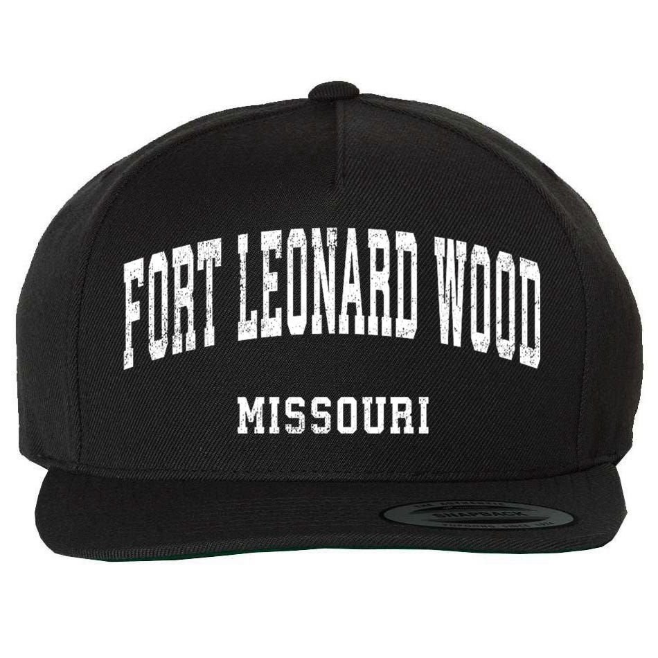 Fort Leonard Wood Missouri Mo Vintage Athletic Sports Design Wool Snapback Cap