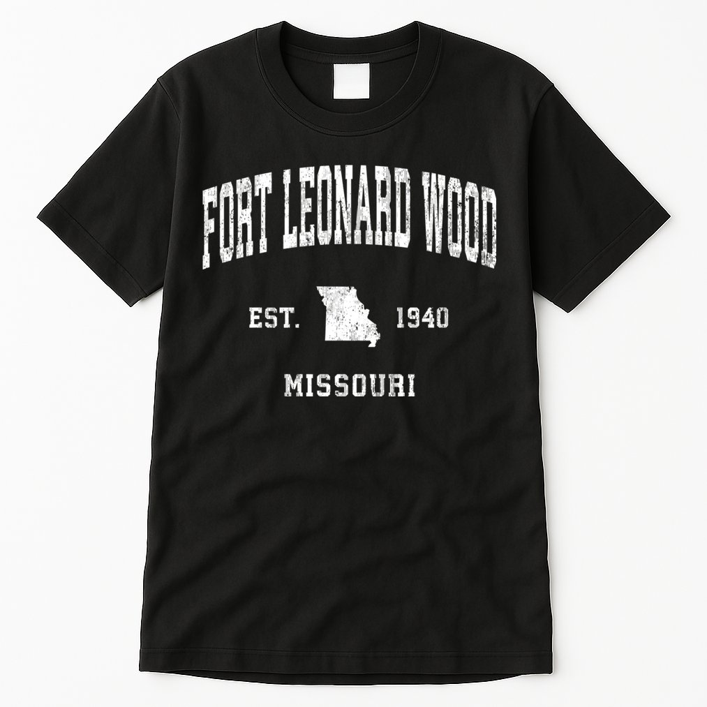 Fort Leonard Wood Missouri Mo Vintage Athletic Tall T-Shirt