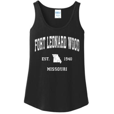 Fort Leonard Wood Missouri Mo Vintage Athletic Ladies Essential Tank