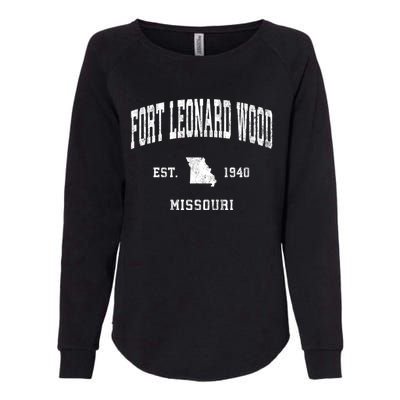 Fort Leonard Wood Missouri Mo Vintage Athletic Womens California Wash Sweatshirt