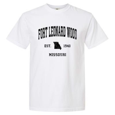 Fort Leonard Wood Missouri Mo Vintage Athletic Garment-Dyed Heavyweight T-Shirt