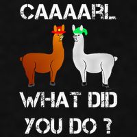 funny llama with hats lama with hat carl what did you do  Ladies PosiCharge Tri-Blend Wicking Tank