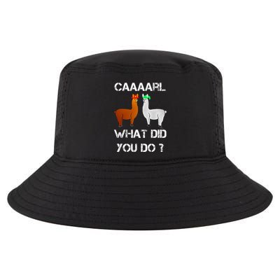 funny llama with hats lama with hat carl what did you do  Cool Comfort Performance Bucket Hat