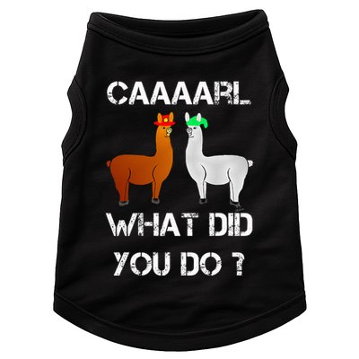 funny llama with hats lama with hat carl what did you do  Doggie Tank