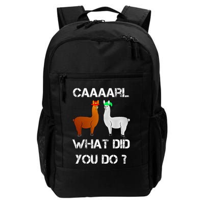 funny llama with hats lama with hat carl what did you do  Backpack