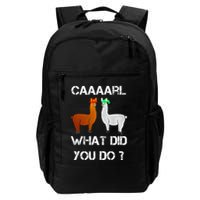 funny llama with hats lama with hat carl what did you do  Backpack