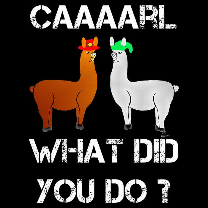 funny llama with hats lama with hat carl what did you do  Backpack