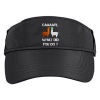 funny llama with hats lama with hat carl what did you do  Adult Drive Performance Visor