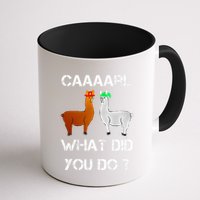 funny llama with hats lama with hat carl what did you do  Mug