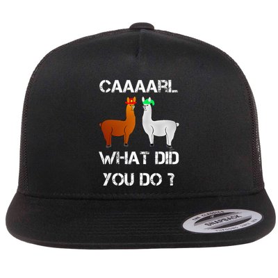 funny llama with hats lama with hat carl what did you do  Flatbill Hat