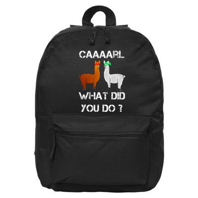 funny llama with hats lama with hat carl what did you do  16 in Basic Backpack