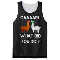 funny llama with hats lama with hat carl what did you do  Mesh Reversible Basketball Jersey Tank