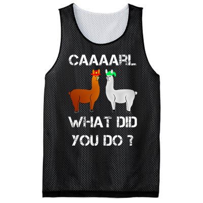 funny llama with hats lama with hat carl what did you do  Mesh Reversible Basketball Jersey Tank