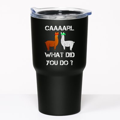 funny llama with hats lama with hat carl what did you do  Tumbler