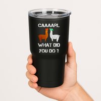 funny llama with hats lama with hat carl what did you do  Tumbler