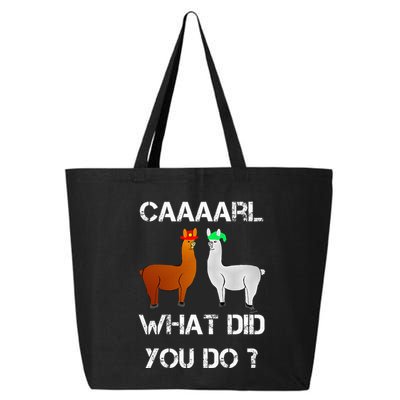 funny llama with hats lama with hat carl what did you do  25L Jumbo Tote