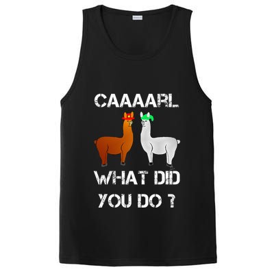 funny llama with hats lama with hat carl what did you do  PosiCharge Competitor Tank