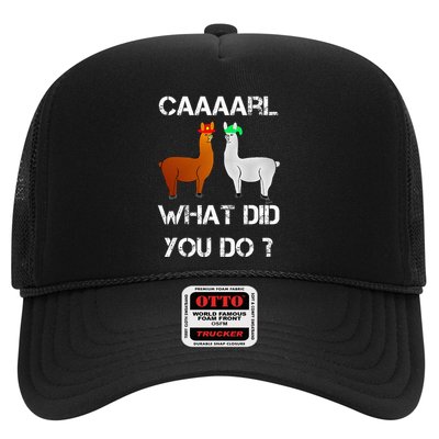 funny llama with hats lama with hat carl what did you do  Trucker Hat
