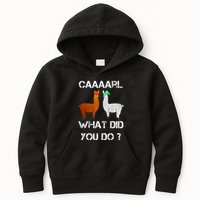 funny llama with hats lama with hat carl what did you do  Kids Hoodie