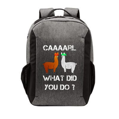 funny llama with hats lama with hat carl what did you do  Vector Backpack