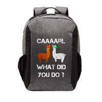 funny llama with hats lama with hat carl what did you do  Vector Backpack