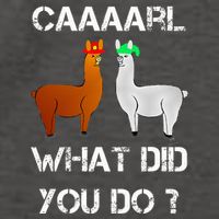 funny llama with hats lama with hat carl what did you do  Vector Backpack