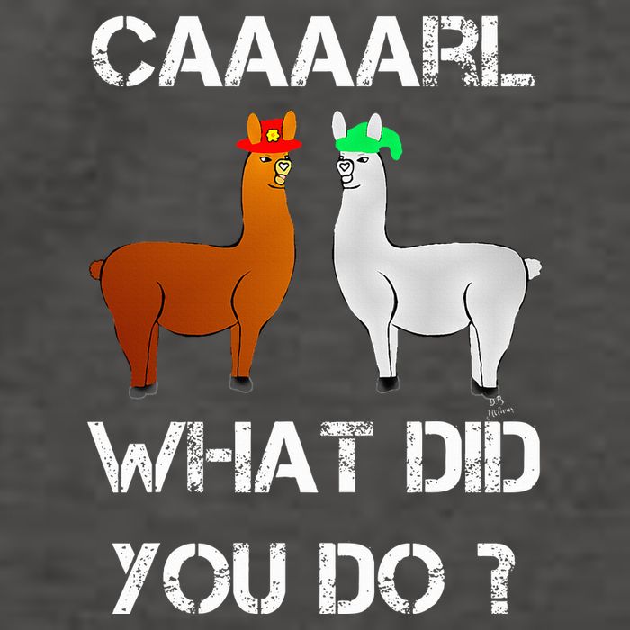 funny llama with hats lama with hat carl what did you do  Vector Backpack