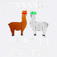 funny llama with hats lama with hat carl what did you do  Garment-Dyed Sweatshirt