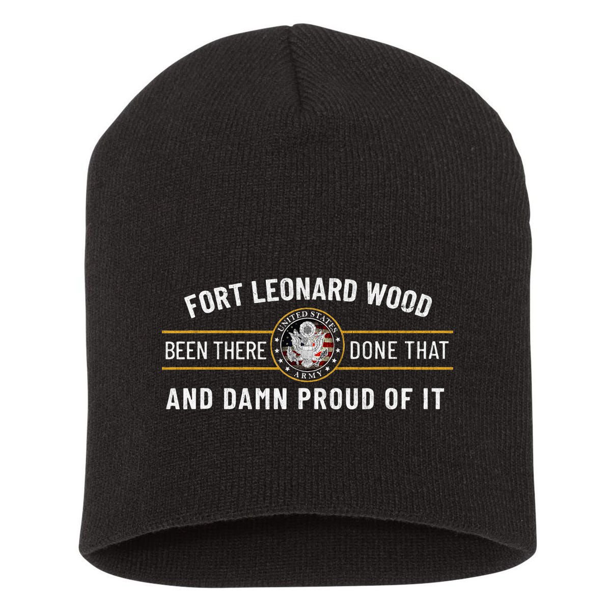 Fort Leonard Wood Missouri Basic Training Alumni Vintage Short Acrylic Beanie