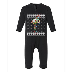 Flamingo Lights Xmas Ugly Sweater Santa Flamingo Christmas Meaningful Gift Infant Fleece One Piece