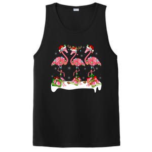 Flamingo Lover Xmas Lighting Santa Pink Flamingos Christmas Gift PosiCharge Competitor Tank