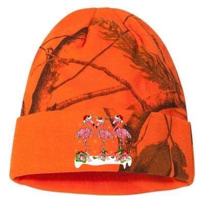 Flamingo Lover Xmas Lighting Santa Pink Flamingos Christmas Gift Kati Licensed 12" Camo Beanie