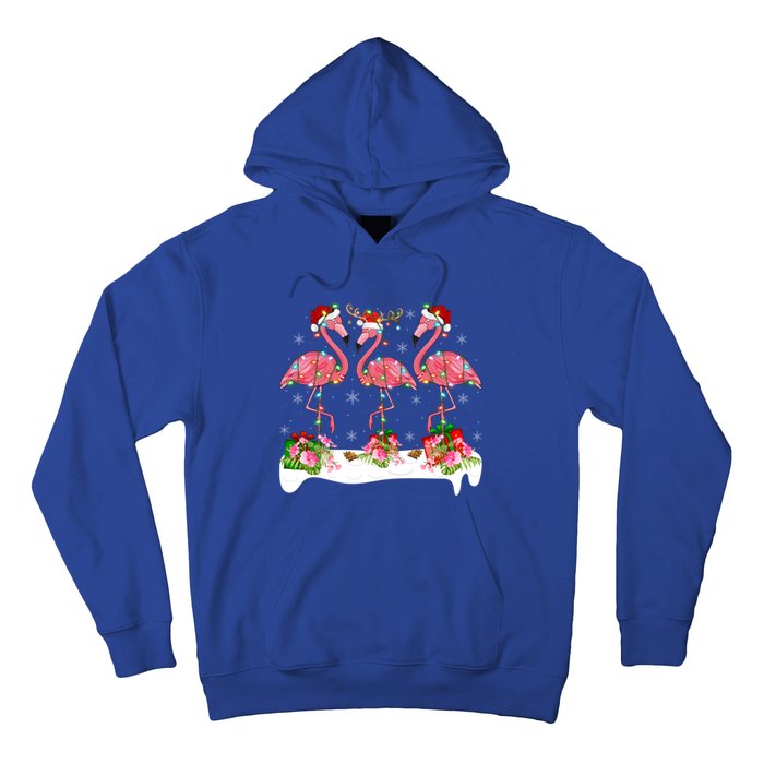 Flamingo Lover Xmas Lighting Santa Pink Flamingos Christmas Gift Hoodie