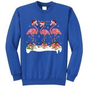 Flamingo Lover Xmas Lighting Santa Pink Flamingos Christmas Gift Sweatshirt