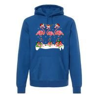 Flamingo Lover Xmas Lighting Santa Pink Flamingos Christmas Gift Premium Hoodie