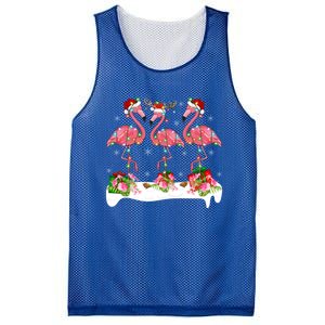 Flamingo Lover Xmas Lighting Santa Pink Flamingos Christmas Gift Mesh Reversible Basketball Jersey Tank