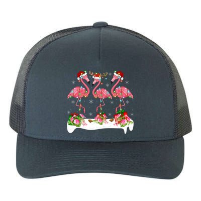 Flamingo Lover Xmas Lighting Santa Pink Flamingos Christmas Gift Yupoong Adult 5-Panel Trucker Hat