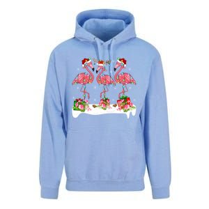 Flamingo Lover Xmas Lighting Santa Pink Flamingos Christmas Gift Unisex Surf Hoodie