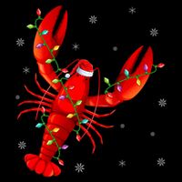 Funny Lobster Xmas Lighting Reindeer Hat Lobster Christmas Doggie Tank