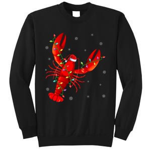 Funny Lobster Xmas Lighting Reindeer Hat Lobster Christmas Sweatshirt