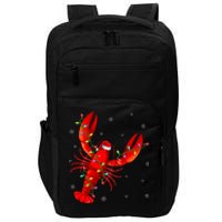 Funny Lobster Xmas Lighting Reindeer Hat Lobster Christmas Impact Tech Backpack