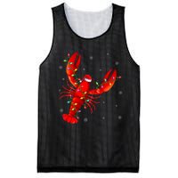 Funny Lobster Xmas Lighting Reindeer Hat Lobster Christmas Mesh Reversible Basketball Jersey Tank