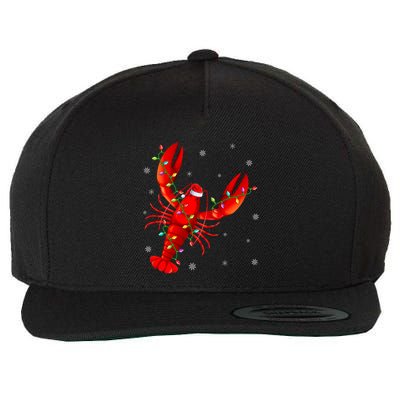 Funny Lobster Xmas Lighting Reindeer Hat Lobster Christmas Wool Snapback Cap
