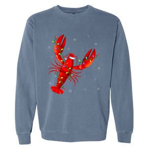 Funny Lobster Xmas Lighting Reindeer Hat Lobster Christmas Garment-Dyed Sweatshirt