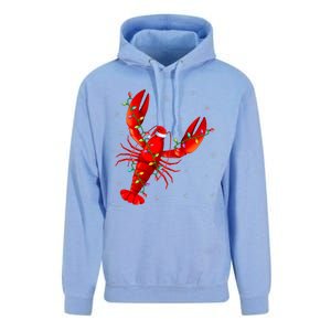 Funny Lobster Xmas Lighting Reindeer Hat Lobster Christmas Unisex Surf Hoodie